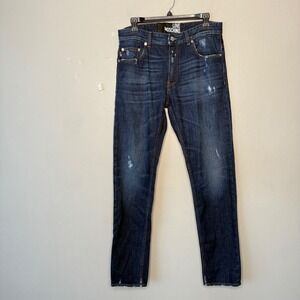 LOVE MOSCHINO DISTRESSED DARK BLUE SLIM FIT JEANS 31 X 31